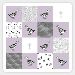 Lavender Goose Gingham Sticker